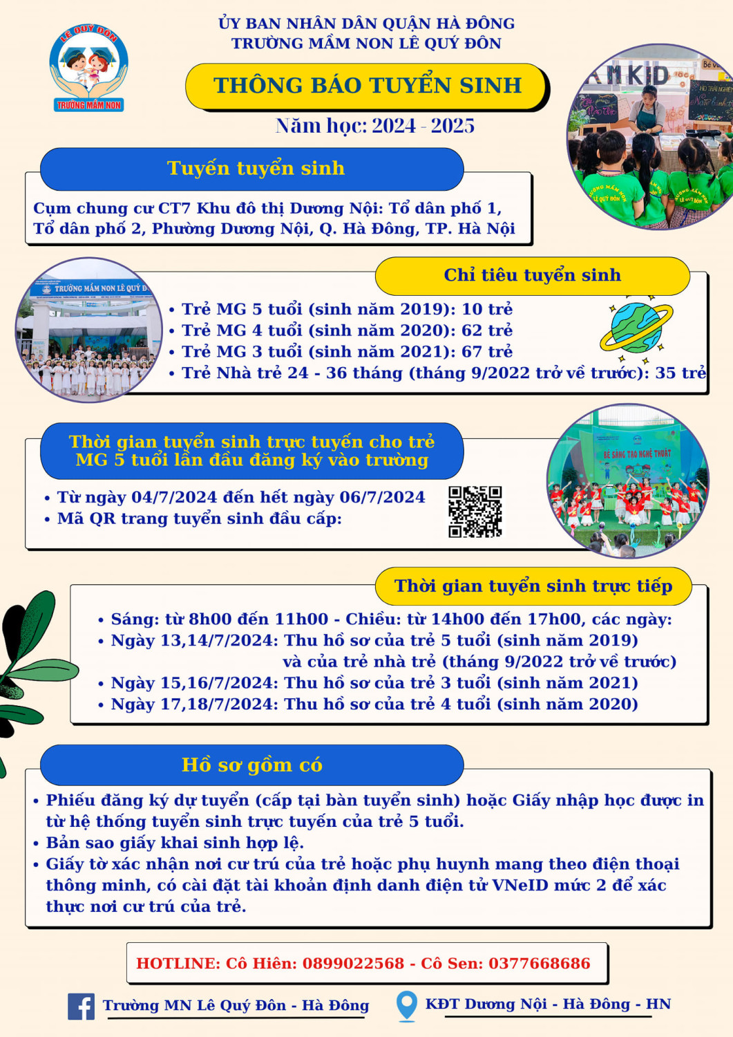 THÔNG BÁO TUYỂN SINH NĂM HỌC 2024-2025