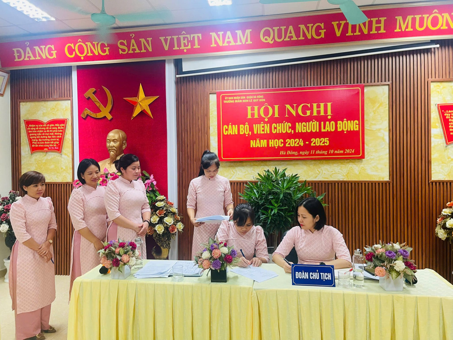 Trường MN Lê Quý Đôn long trọng tổ chức: Hội nghị CBVCNLĐ năm học 2024-2025.